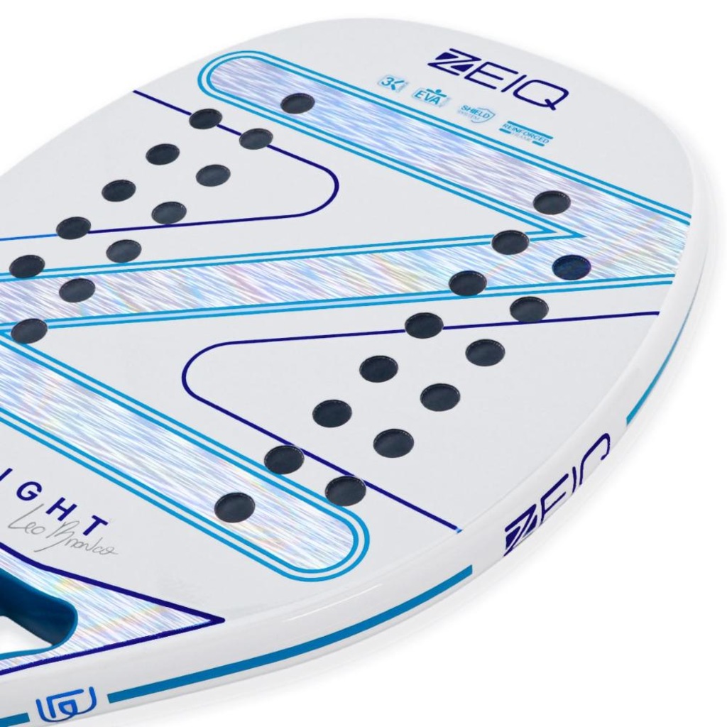 Imagem 2 do produto Raquete de Beach Tennis Zeiq Light - Leo Branco 3K