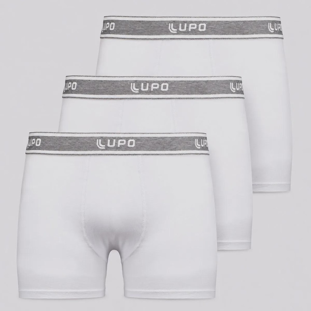 Imagem 1 do produto Kit 3 Cuecas Boxer Lupo Basic com Elastano Adulto