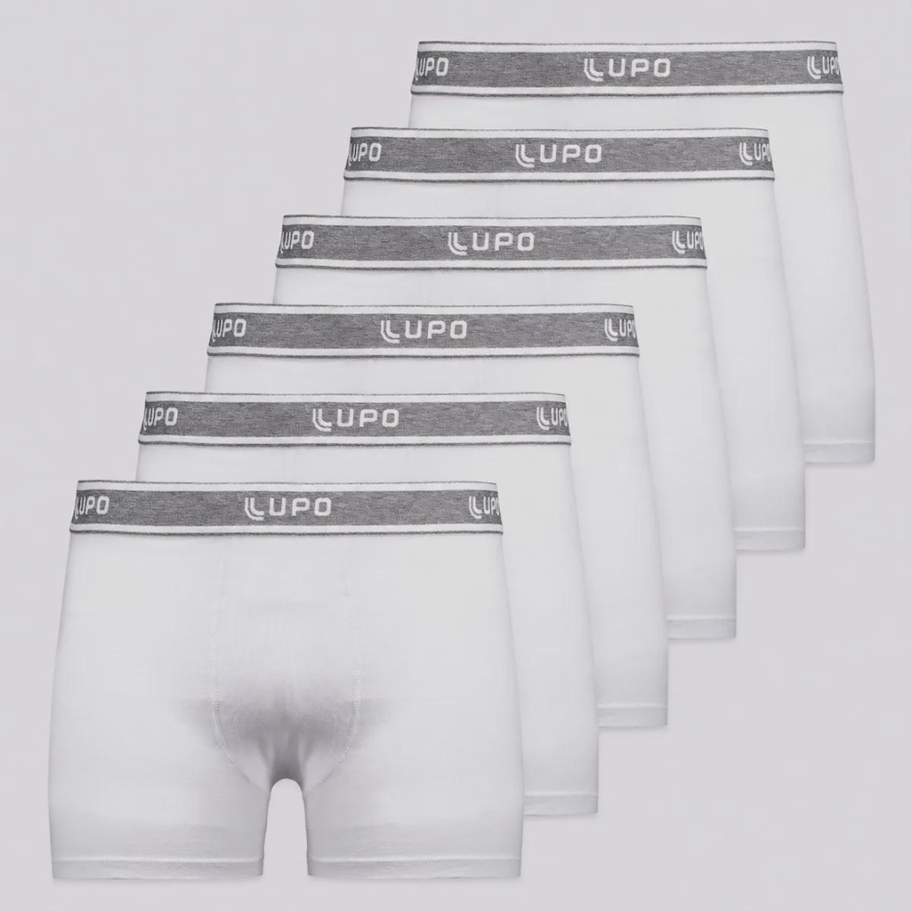 Imagem 1 do produto Kit 6 Cuecas Boxer Lupo Basic com Elastano Adulto