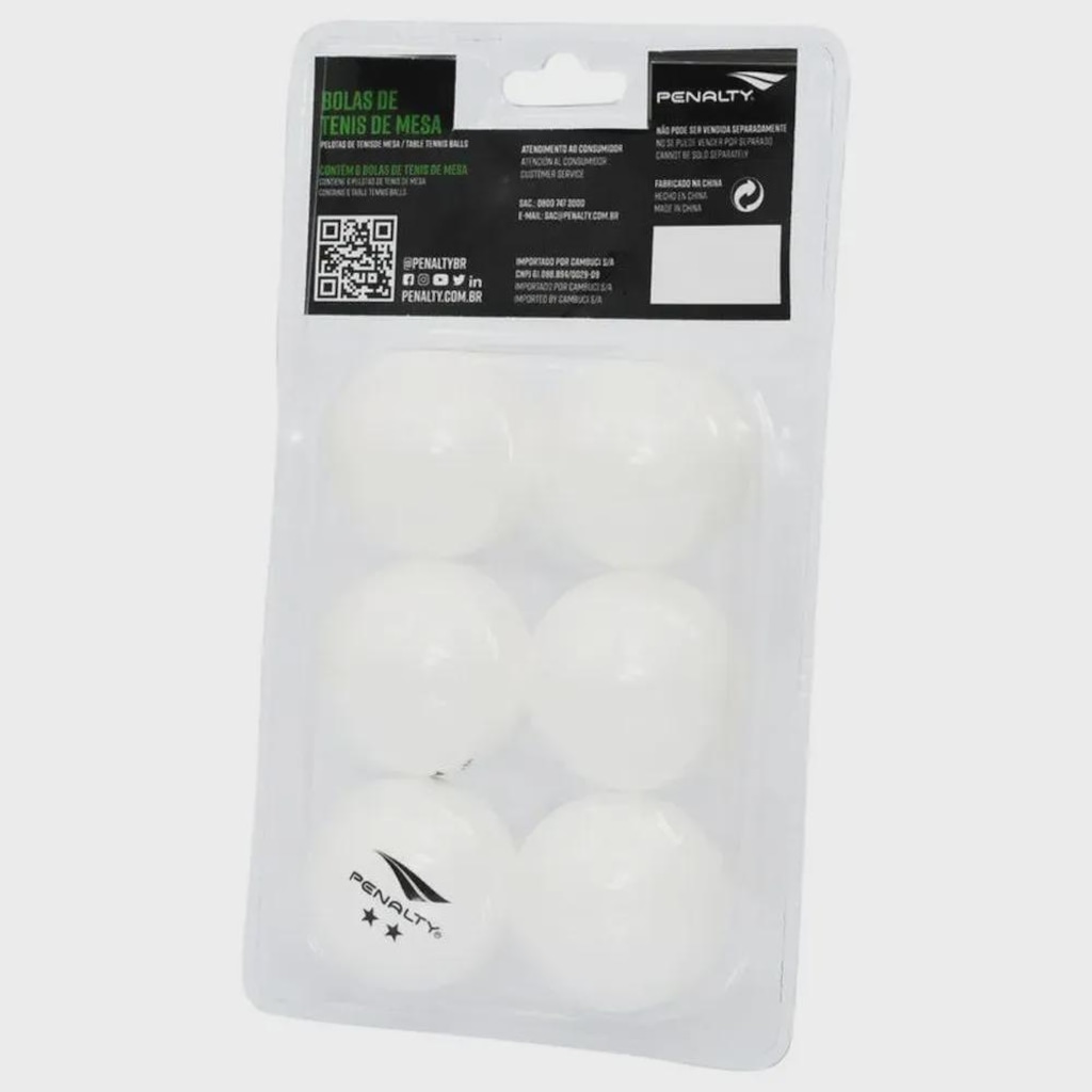 Imagem 3 do produto Kit 6 Bolas de Tênis de Mesa 2 Estrelas Penalty