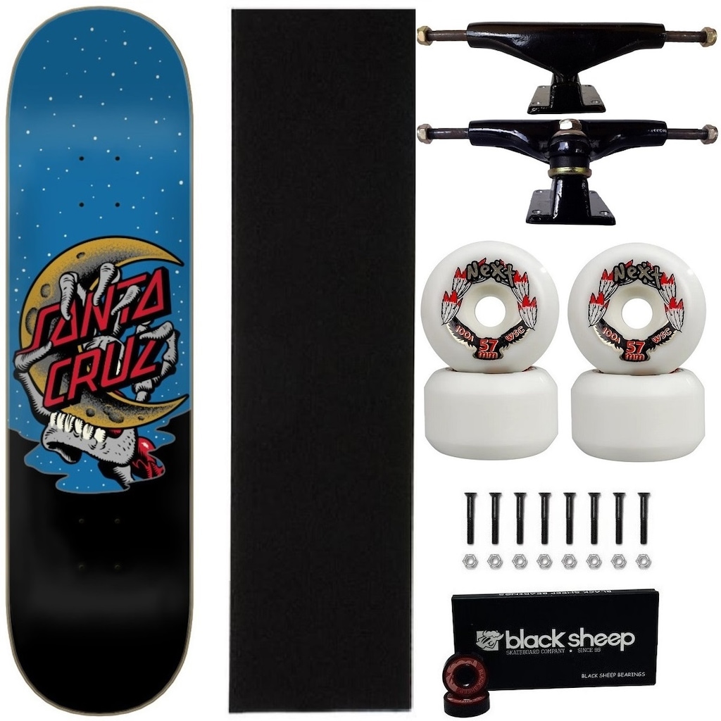 Imagem 1 do produto Skate Santa Cruz Montado 8.0 Crescent Hand Next 57mm Abec 15
