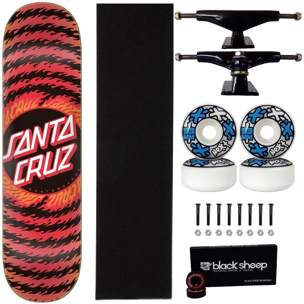 Imagem 1 do produto Skate Santa Cruz Flame Montado 8.0 Alta Resistencia Next 53