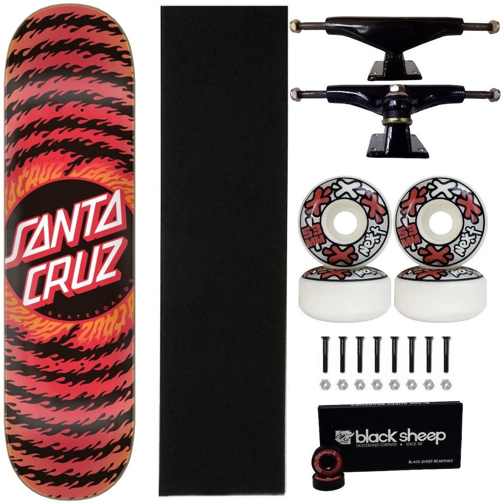 Imagem 1 do produto Skate Santa Cruz Flame Montado 8.0 Alta Resistencia Next 53