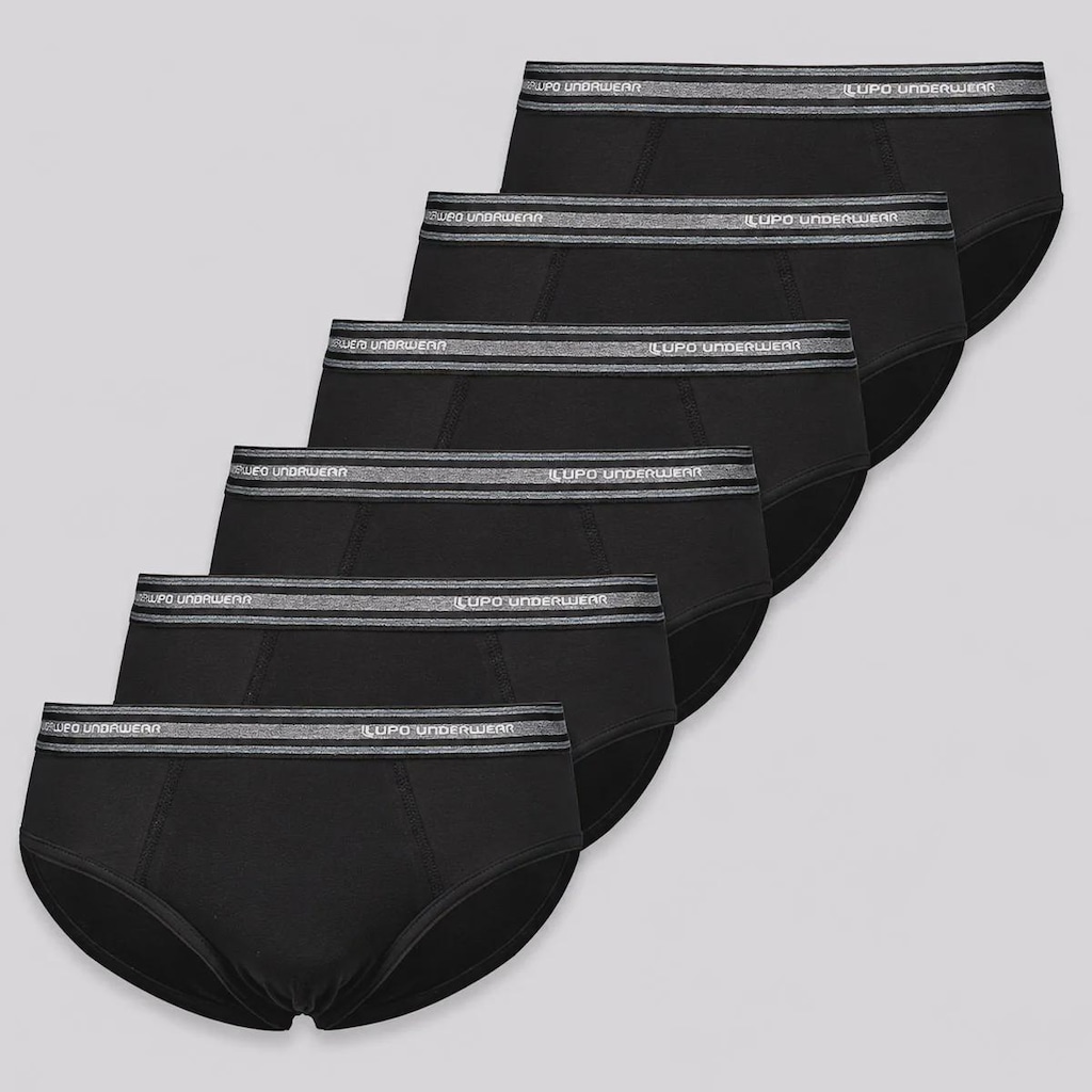 Imagem 1 do produto Kit Cueca Slip Lupo Algodão com Elastano Masculino - 6 Unidades