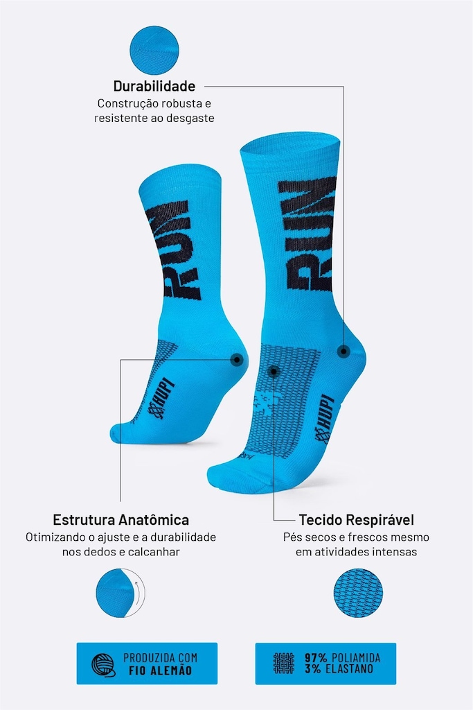 Imagem 5 do produto Kit 02 Pares de Meia HUPI Run