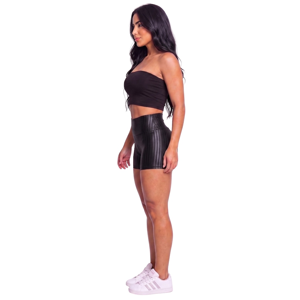 Imagem 2 do produto Conjunto Esportivo Fitness Top Tube Faixa e Short New Zig Vekyo Feminino