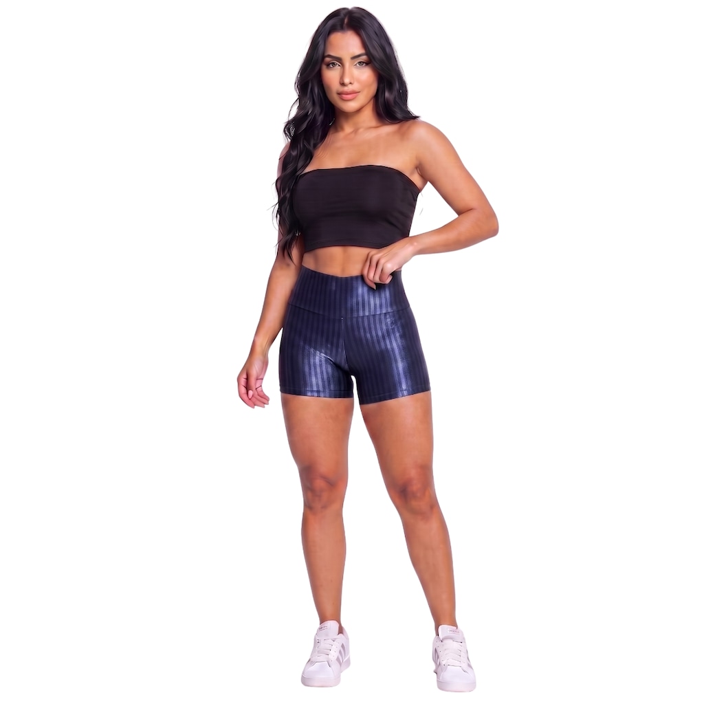 Imagem 1 do produto Conjunto Esportivo Fitness Top Tube Faixa e Short New Zig Vekyo Feminino