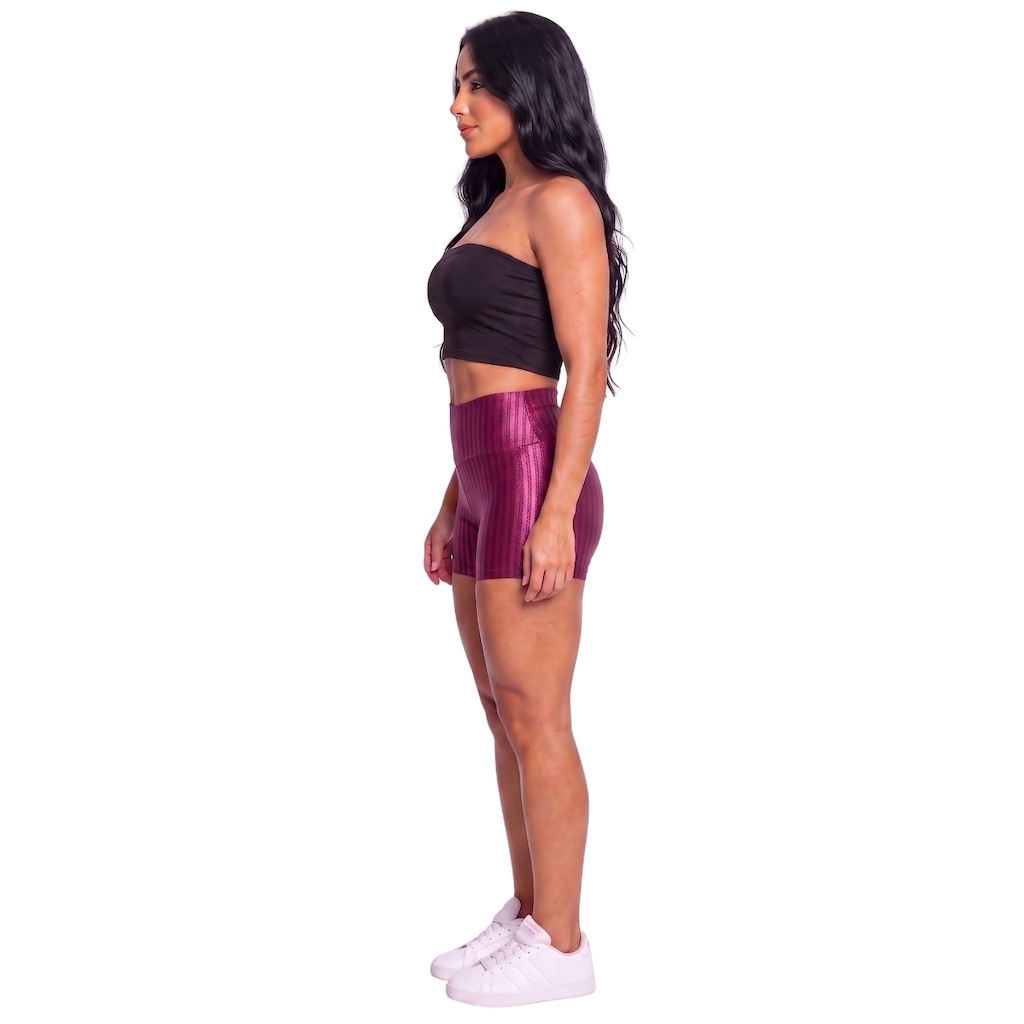 Imagem 2 do produto Conjunto Esportivo Fitness Top Tube Faixa e Short New Zig Vekyo Feminino