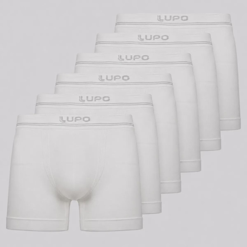 Imagem 1 do produto Kit Cueca Boxer Lupo Microfibra sem Costura - 6 Unidades