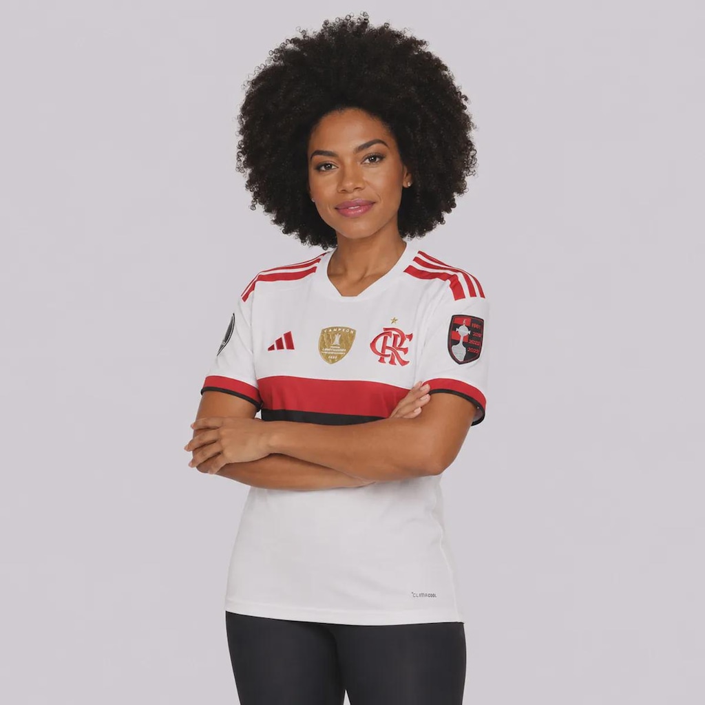 Imagem 3 do produto Camisa do Flamengo II 26/27 Patch Libertadores Adidas Feminina