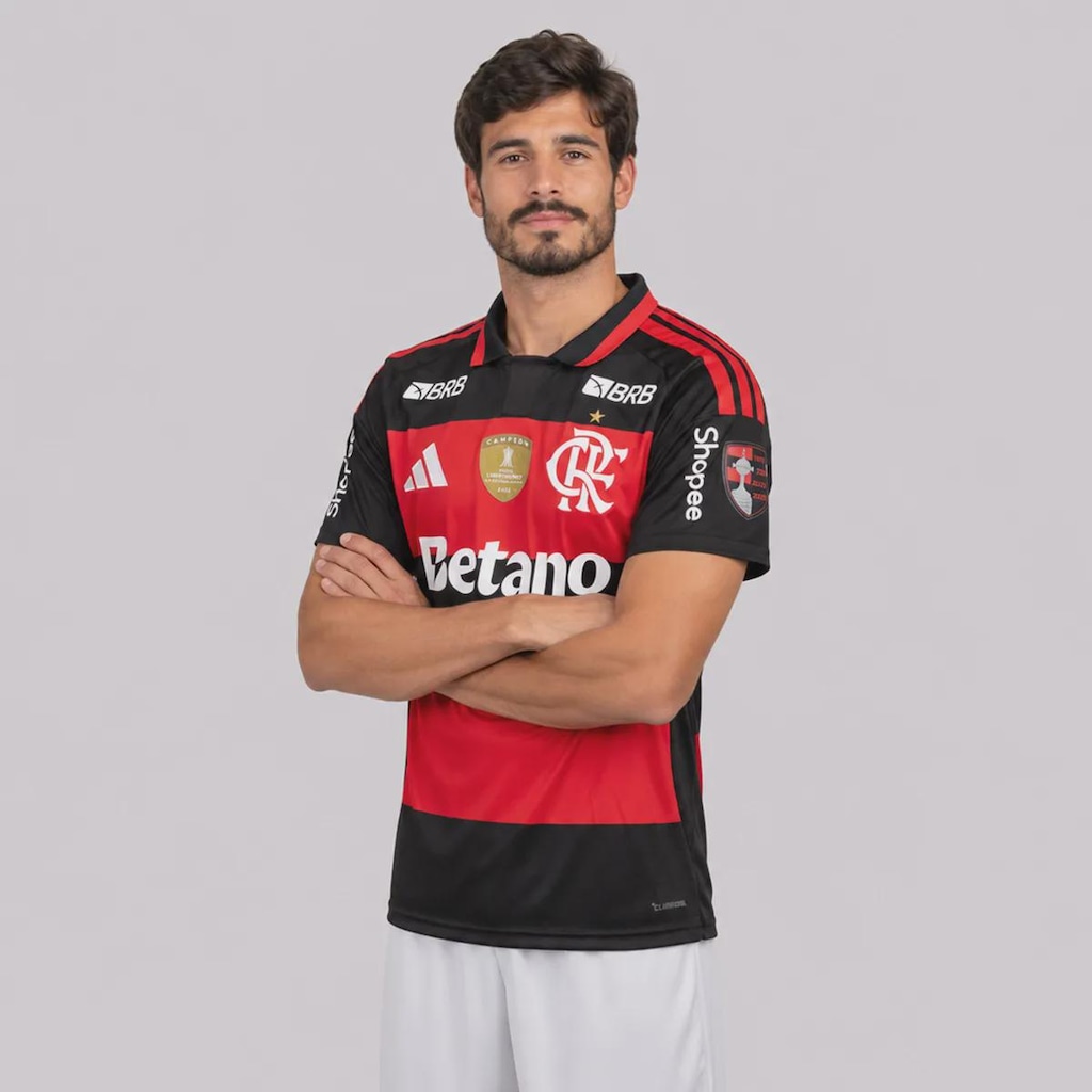 Imagem 2 do produto Camisa do Flamengo I 26/27 Patch Libertadores Adidas Masculina