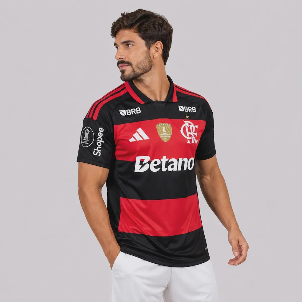 Imagem 3 do produto Camisa do Flamengo I 26/27 Patch Libertadores Adidas Masculina