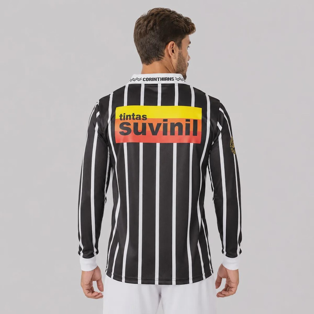 Imagem 4 do produto Camisa do Corinthians Retrô Suvinil Manga Longa Masculina