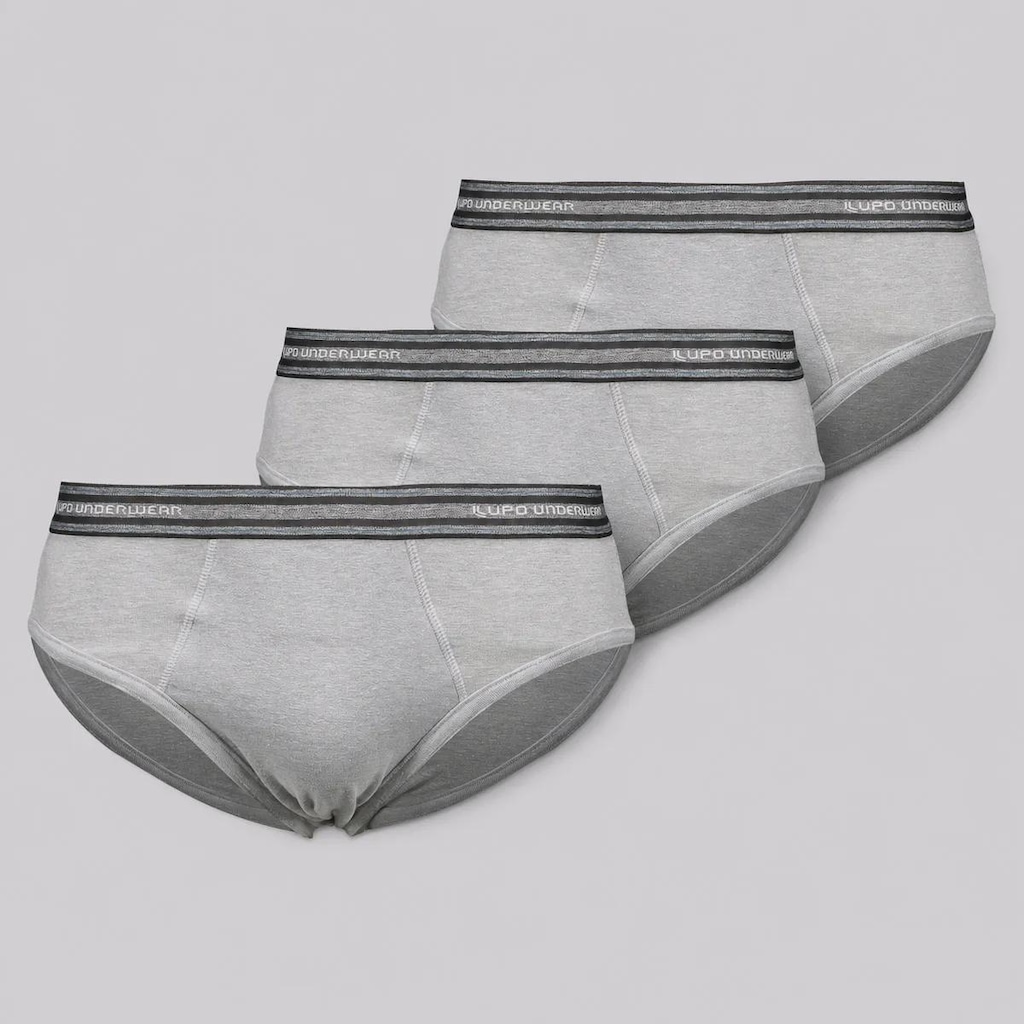 Imagem 1 do produto Kit Cueca Slip Lupo Algodão com Elastano - 3 Unidades