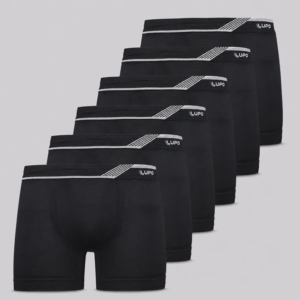 Imagem 1 do produto Kit Cueca Lupo Boxer Microfibra Sem Costura - 6 Unidades