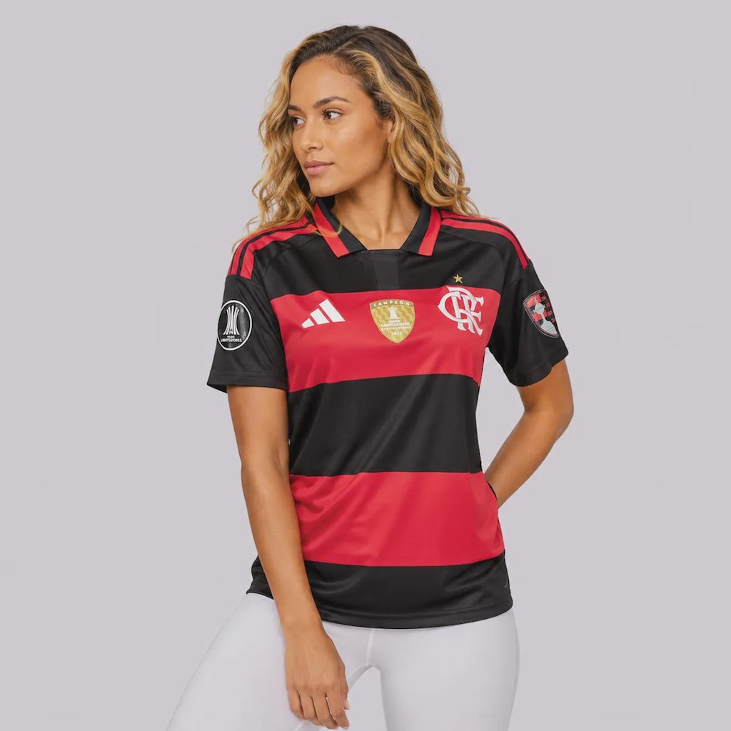 Imagem 3 do produto Camisa do Flamengo I 26/27 Patch Libertadores adidas Feminina