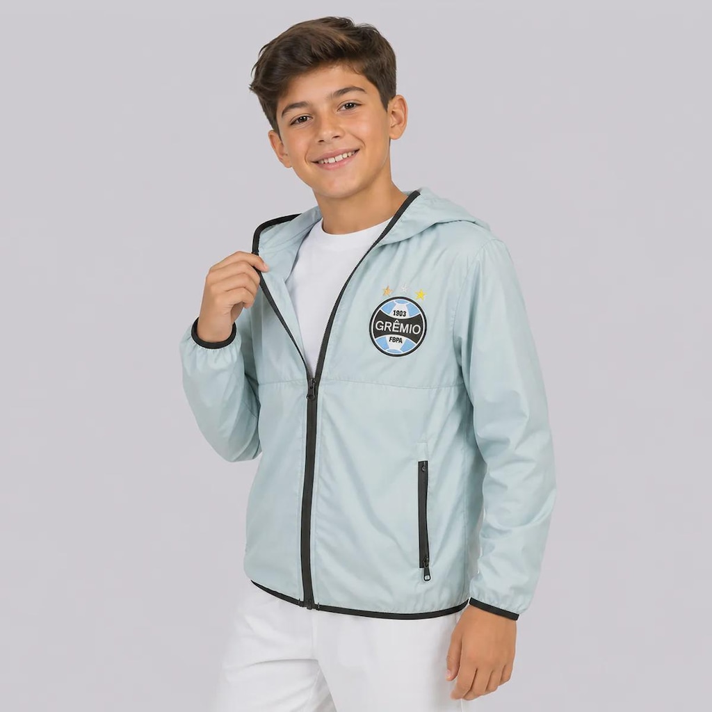 Imagem 2 do produto Jaqueta do Grêmio Corta Vento Celeste Infantil