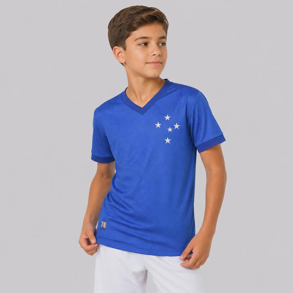 Imagem 3 do produto Camisa do Cruzeiro Retrô 1976 Jacquard Infantil