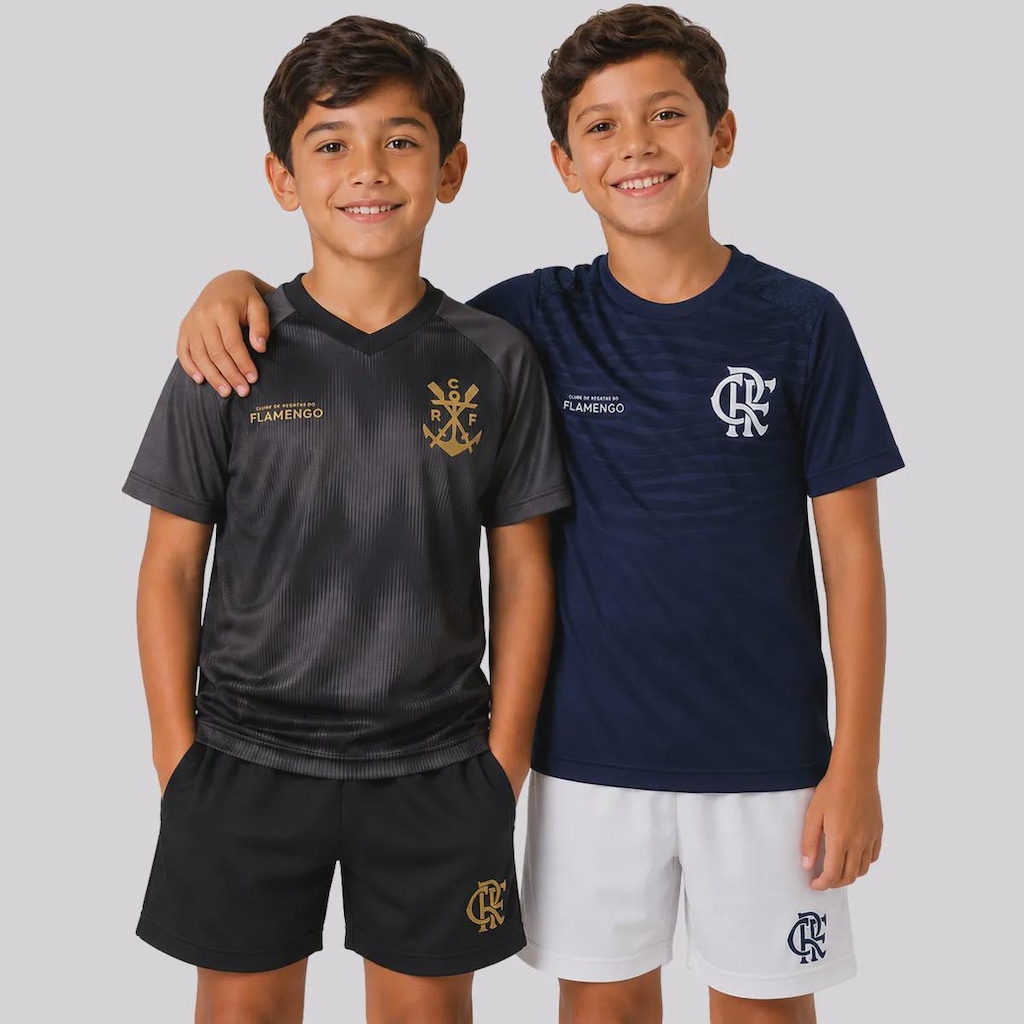 Imagem 1 do produto Kit Camisa do Flamengo Som e Energia Infantil - 2 Unidades