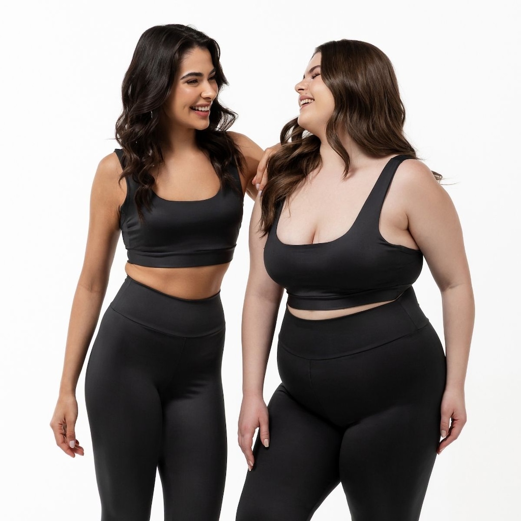 Imagem 2 do produto Conjunto Fitness Top com Bojo + Calça Legging de Compressão Dellas Fit - Feminino