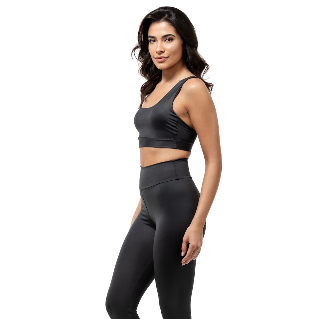 Imagem 3 do produto Conjunto Fitness Top com Bojo + Calça Legging de Compressão Dellas Fit - Feminino