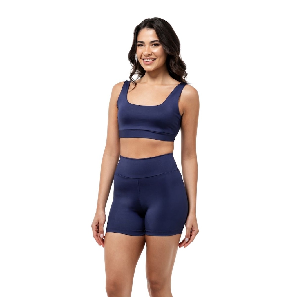 Imagem 3 do produto Conjunto Fitness Top com Bojo + Short Legging de Compressão Dellas Fit - Feminino