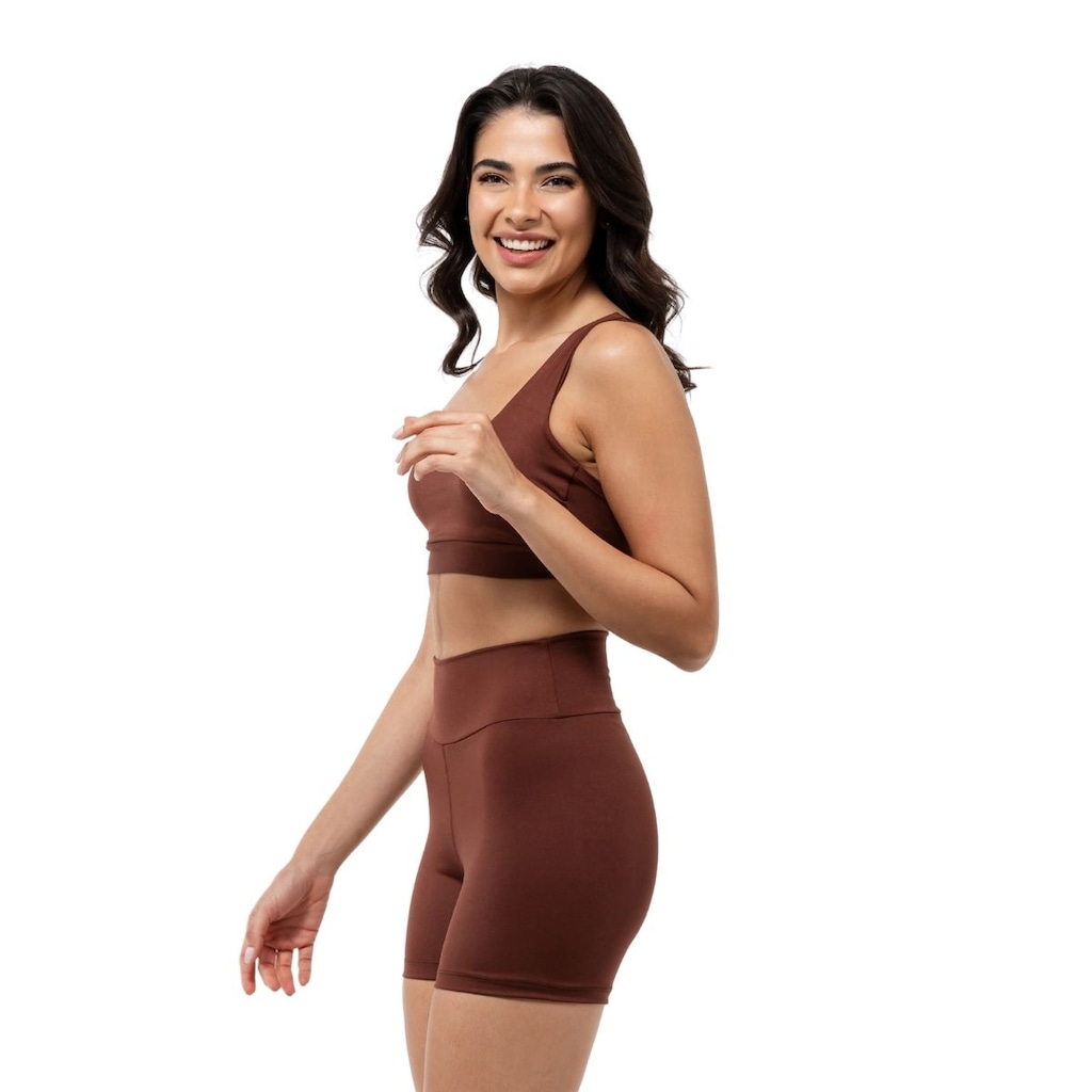 Imagem 2 do produto Conjunto Fitness Top com Bojo + Short Legging de Compressão Dellas Fit - Feminino