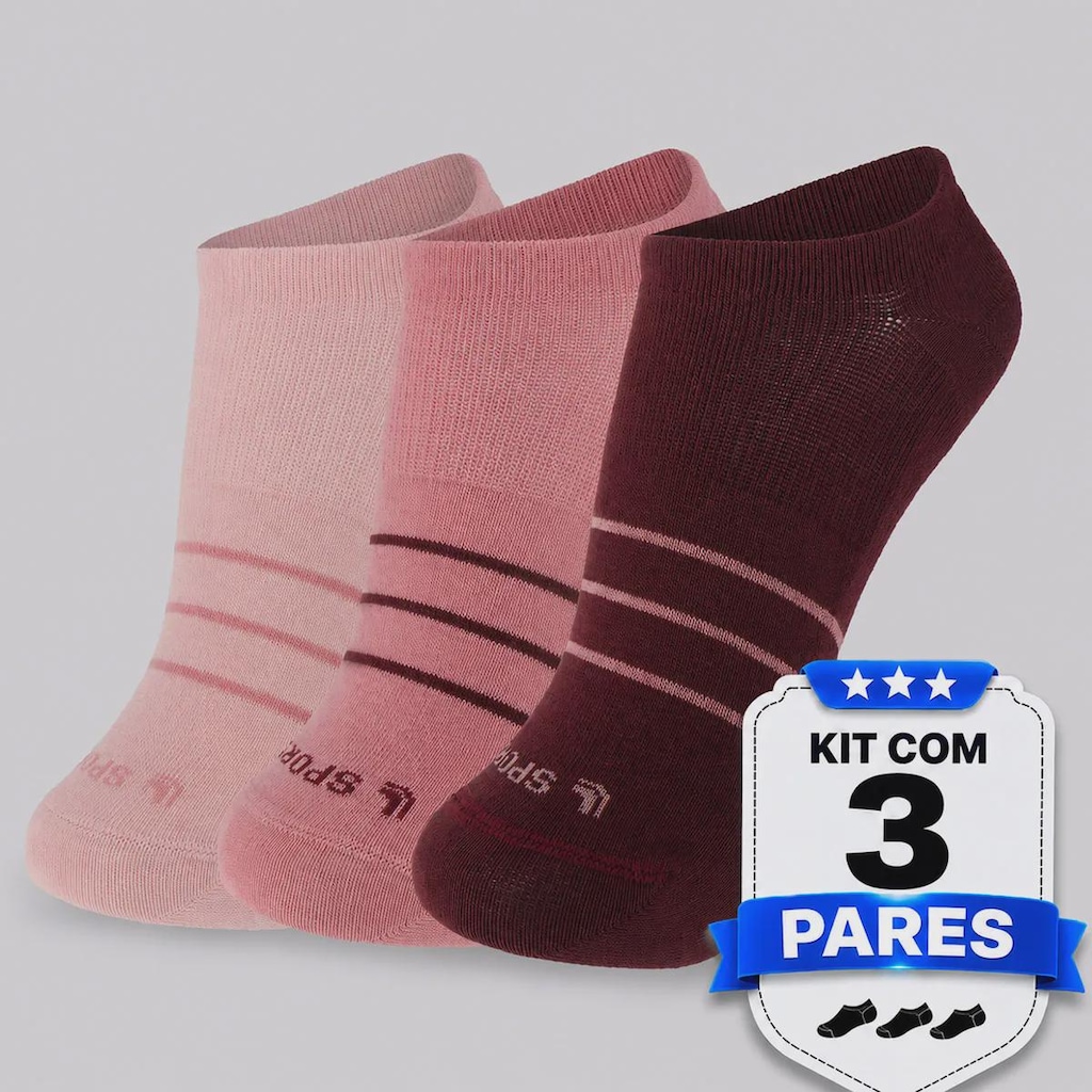 Imagem 2 do produto Kit Meia Lupo Sport Sapatilha - 3 Pares - Feminina