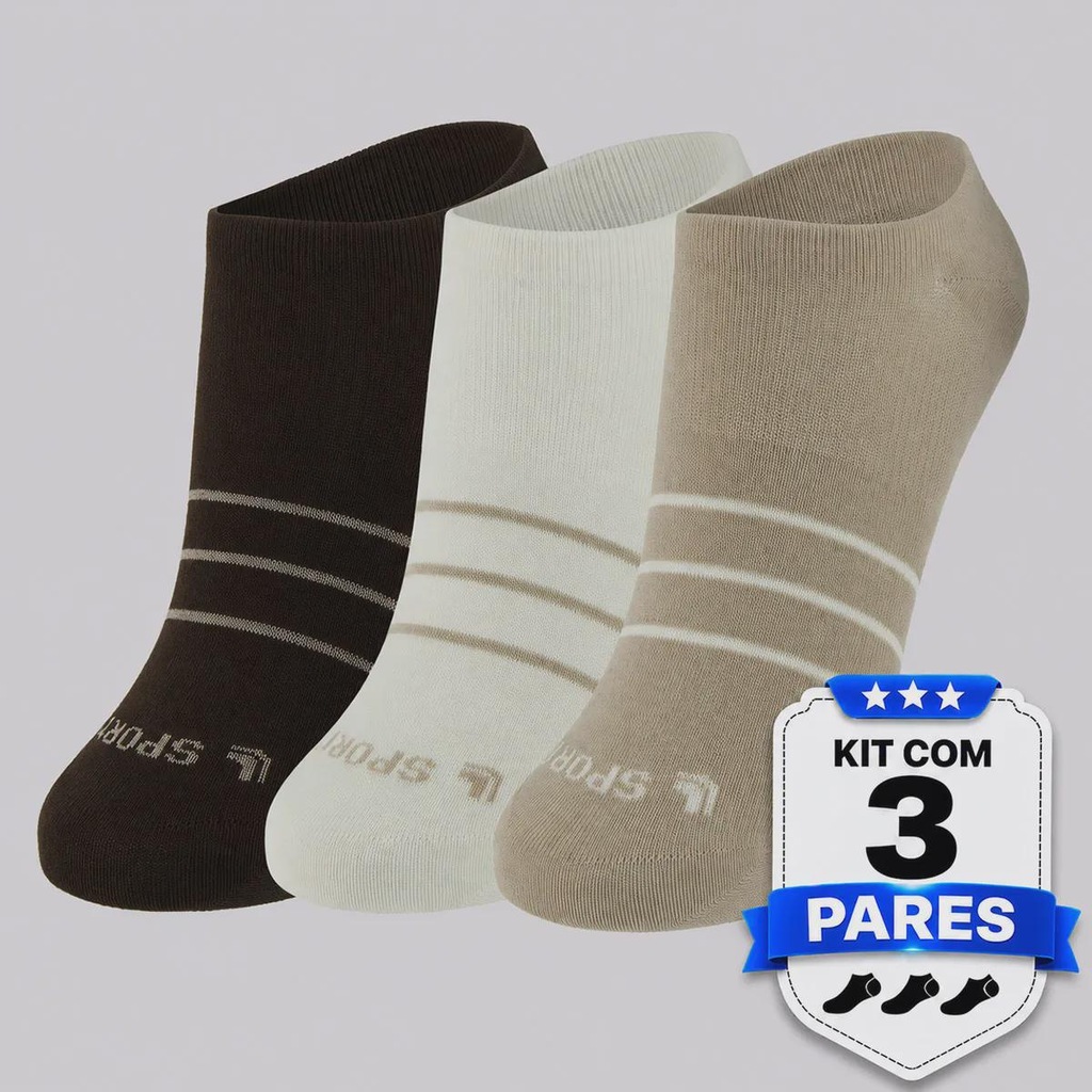 Imagem 2 do produto Kit Meia Lupo Sport Sapatilha - 3 Pares - Feminina