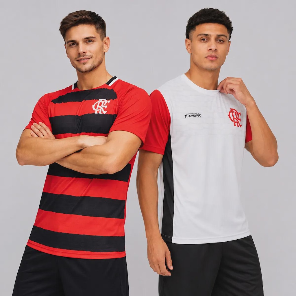 Imagem 1 do produto Kit Camisa do Flamengo Manto e Riso Masculino - 2 Unidades