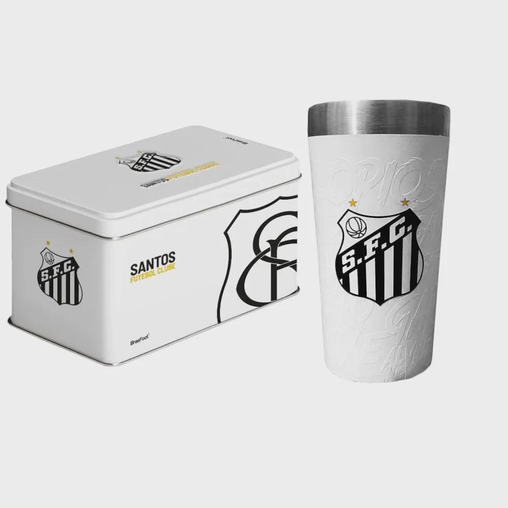 Imagem 1 do produto Copo Térmico do Santos Brasfoot New Stone + Lata - 473 Ml
