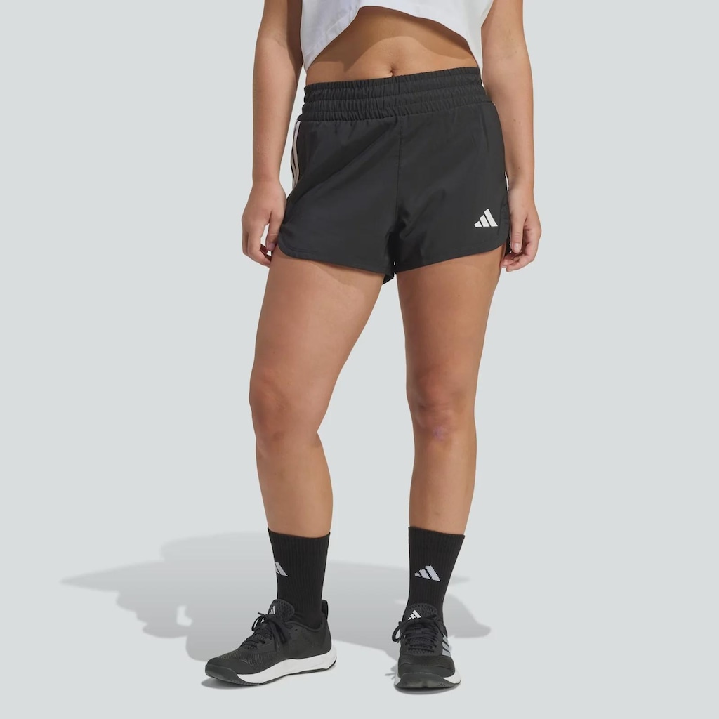 Imagem 1 do produto Shorts adidas de Malha de Cintura Alta Pacer Workout Feminino