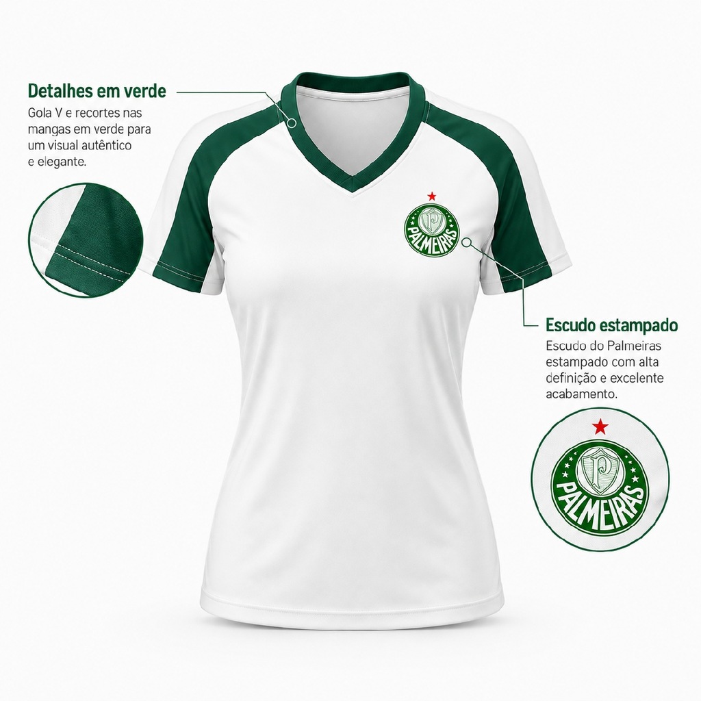 Imagem 4 do produto Camisa do Palmeiras Alviverde II Betel - Feminina
