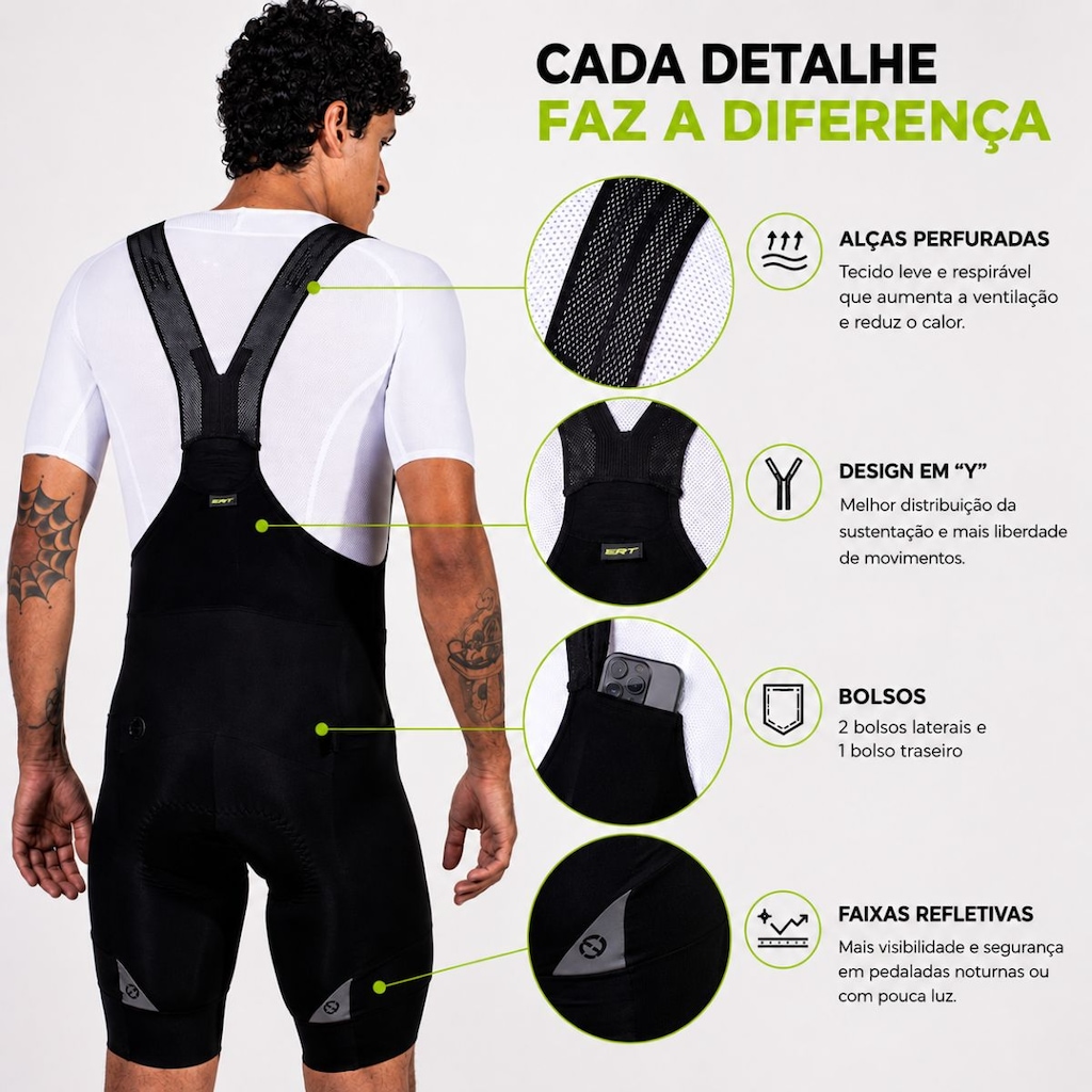 Imagem 4 do produto Bretelle Ciclismo ERT New Elite - Masculino