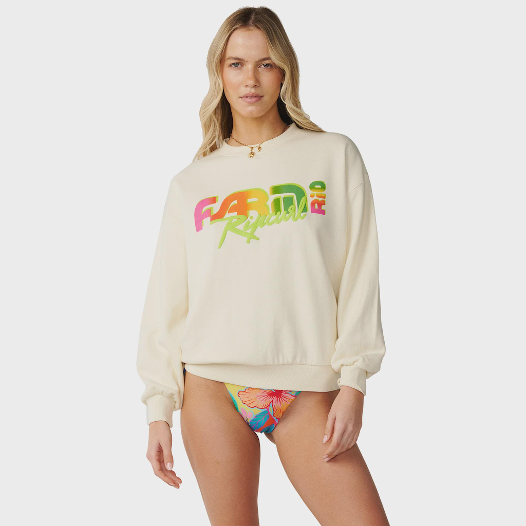 Imagem 1 do produto Blusão de Moletom Rip Curl x Farm Rio Tropical Groove Oversize Crew - Feminino