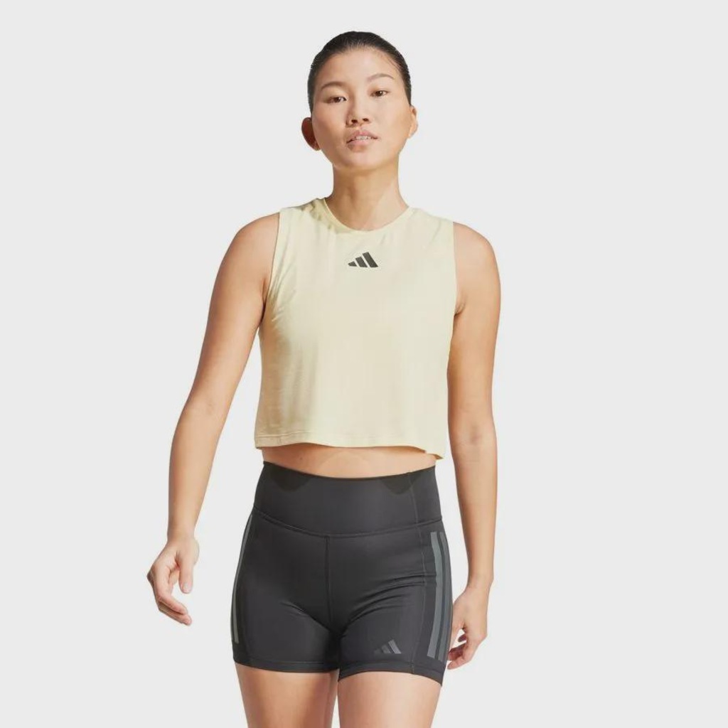 Imagem 1 do produto Camiseta Regata adidas Cropped Power 3 Listras Boxy Feminina
