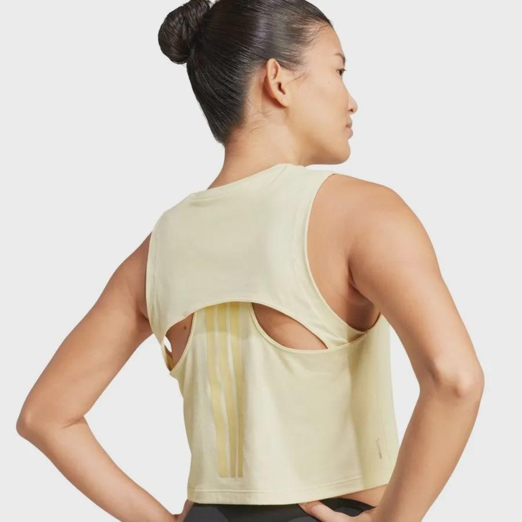 Imagem 3 do produto Camiseta Regata adidas Cropped Power 3 Listras Boxy Feminina