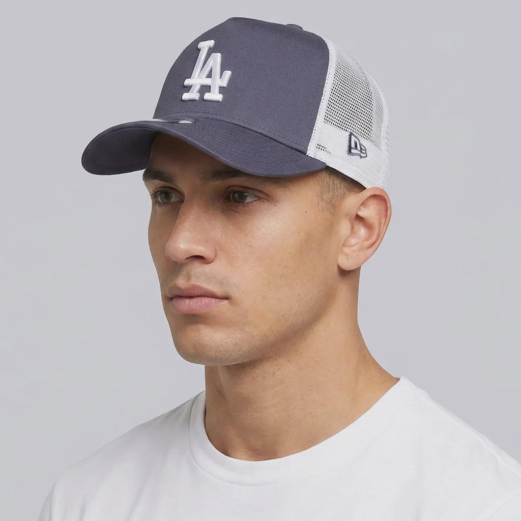 Imagem 5 do produto Boné Unissex New Era Los Angeles Dodgers 940AF League Essential Trucker MLB Aba Curva