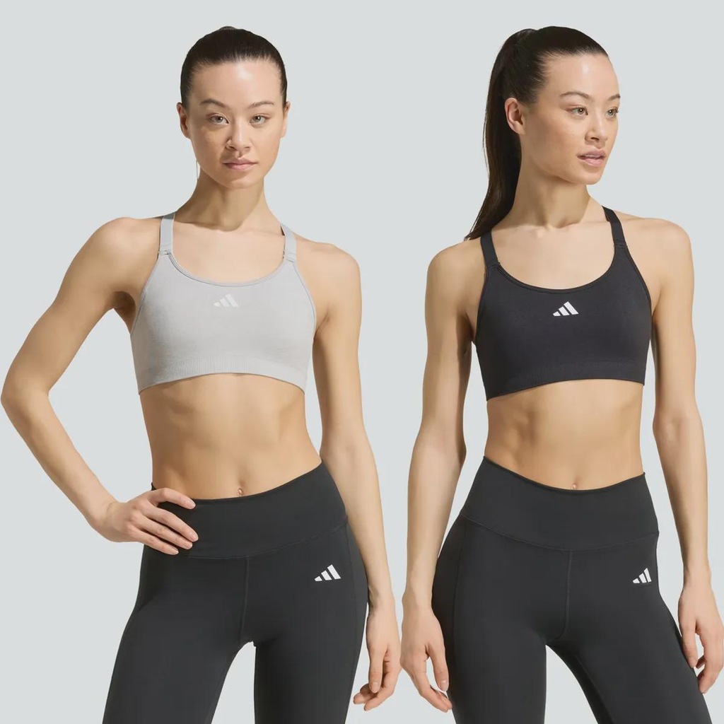 Imagem 1 do produto Kit 2 Tops adidas Optime Essentials Suporte Leve Feminino