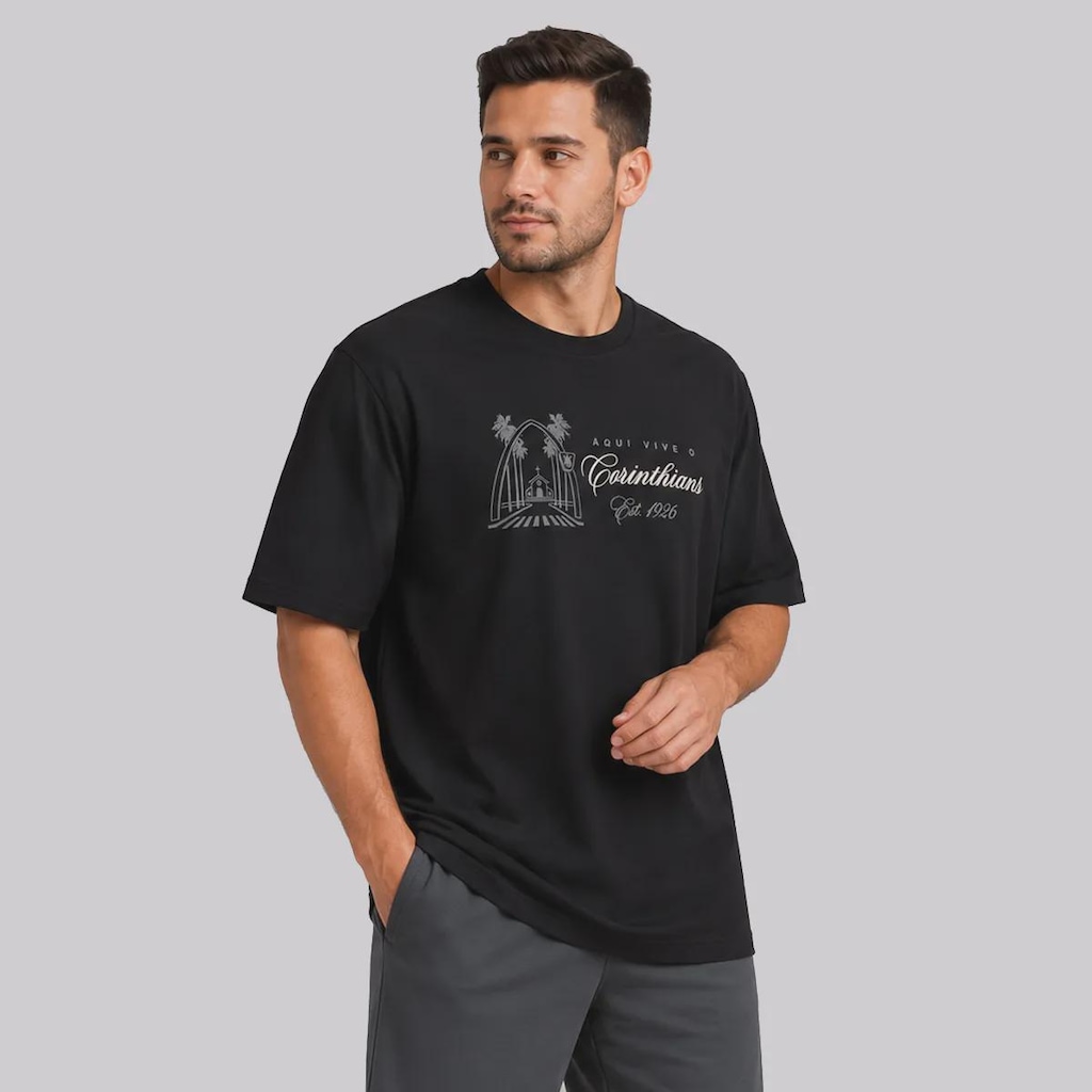 Imagem 2 do produto Camiseta do Corinthians Nossa História SCCP Oversized Masculina