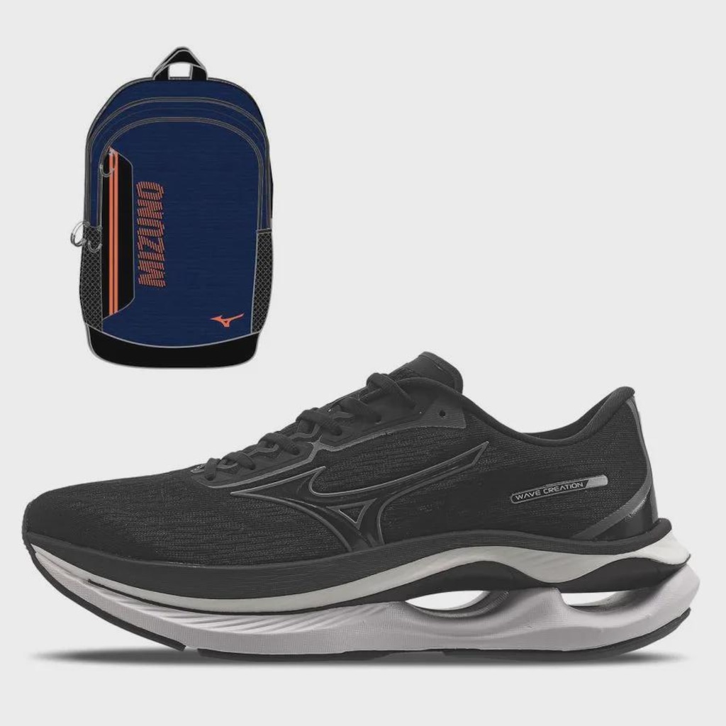 Imagem 1 do produto Kit Tênis Unissex Mizuno Wave Creation 26 e Mochila Mizuno Champion