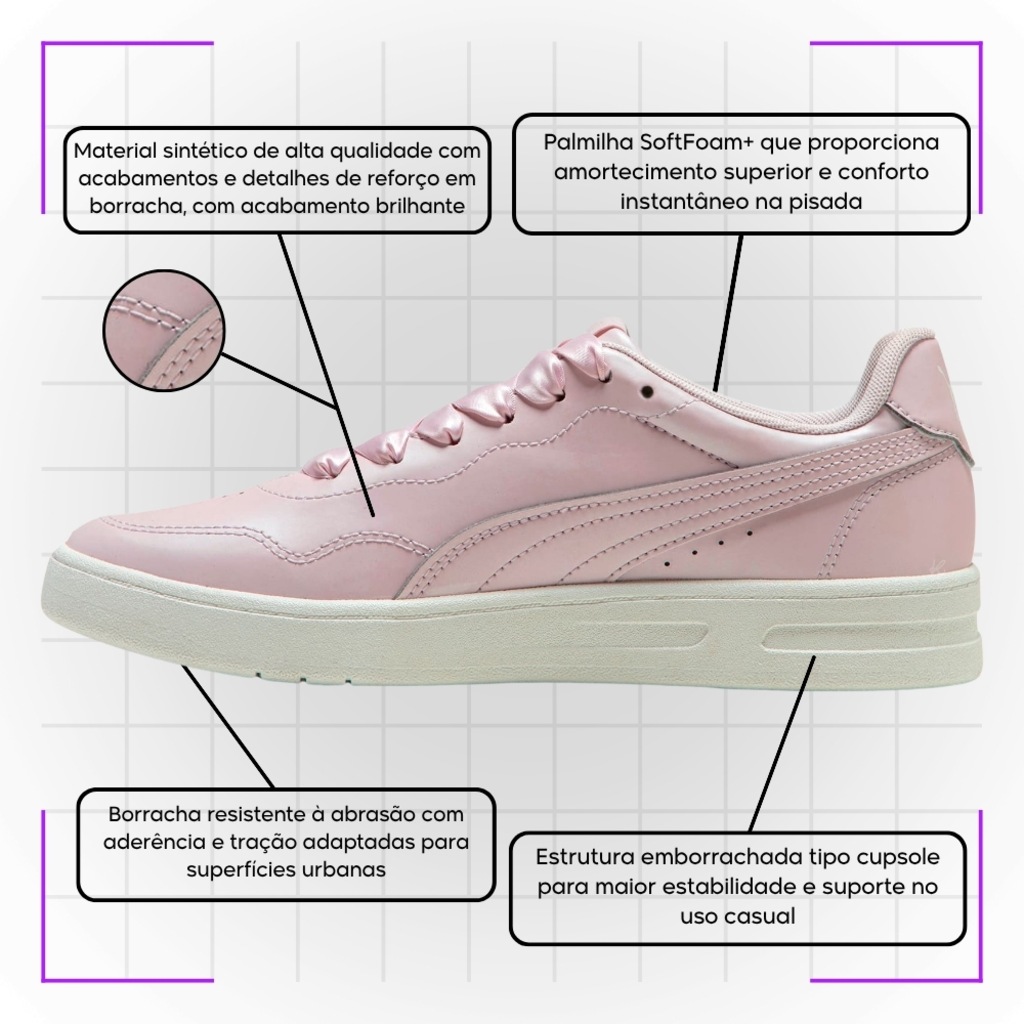 Imagem 3 do produto Tênis Feminino Puma Court Lally Perla Bdp