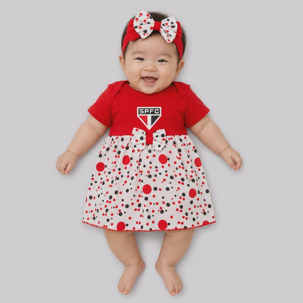 Imagem 1 do produto Body do São Paulo Vestido com Tiara Infantil