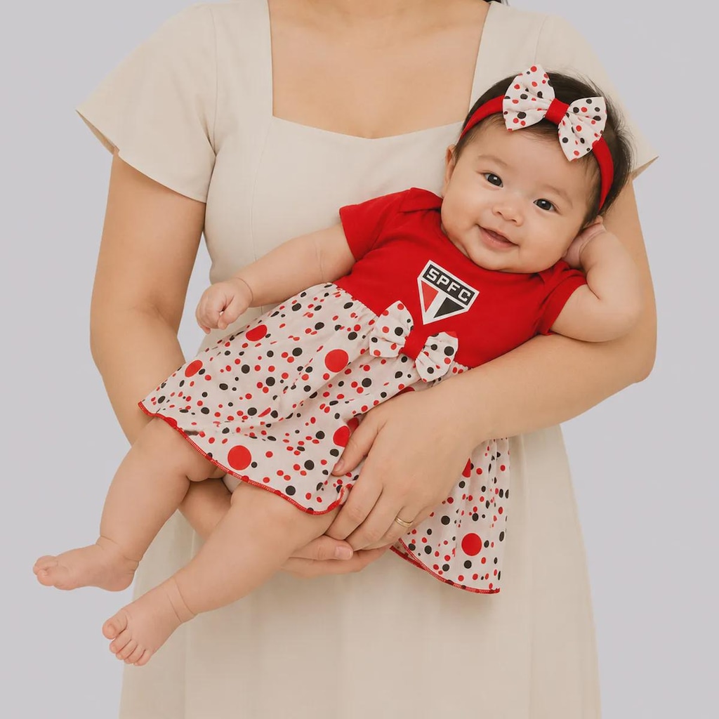 Imagem 3 do produto Body do São Paulo Vestido com Tiara Infantil