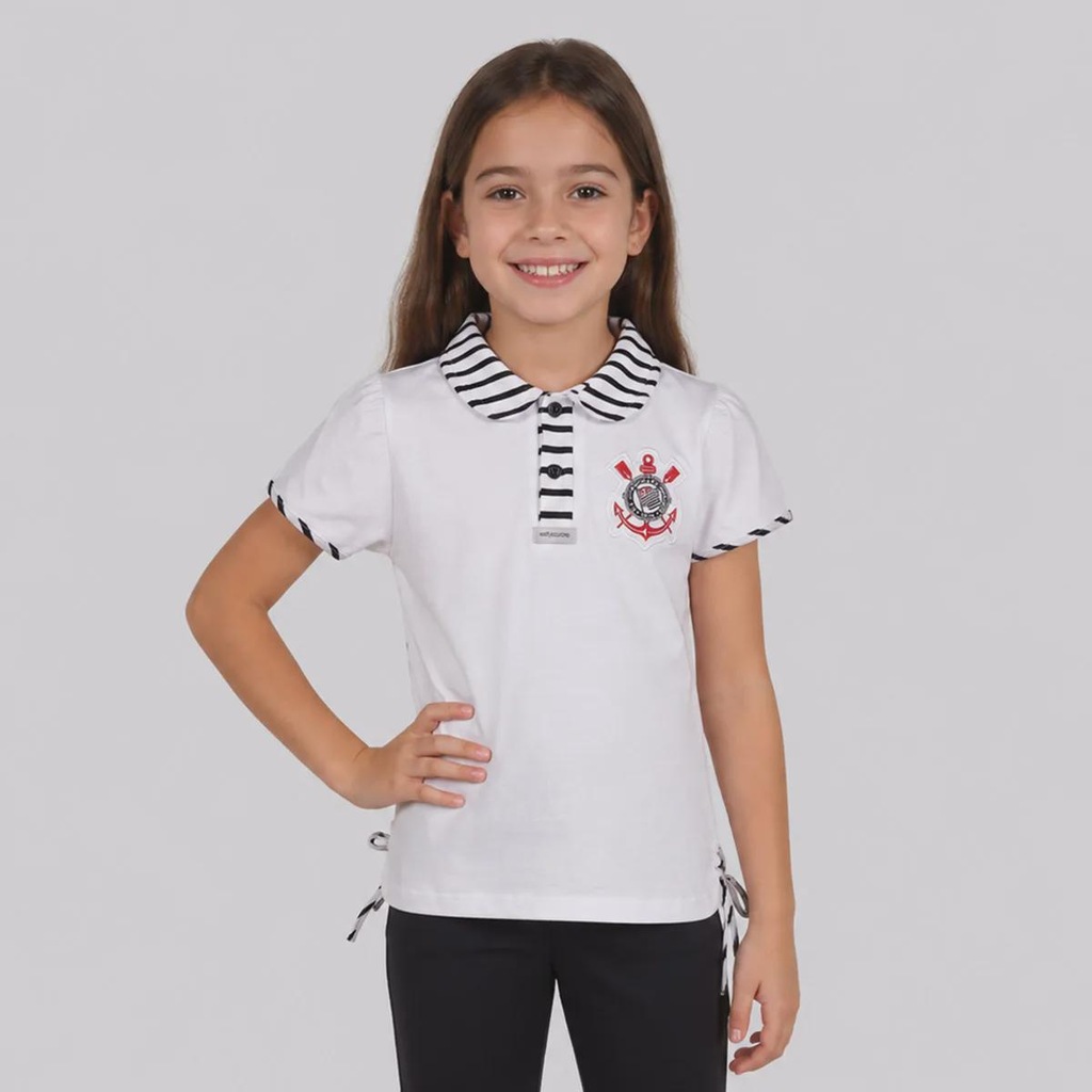 Imagem 1 do produto Camisa Polo do Corinthians Meia Malha Infantil
