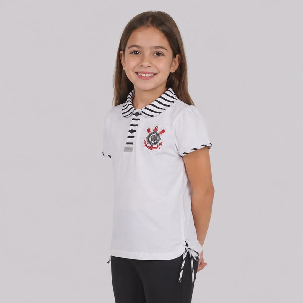 Imagem 2 do produto Camisa Polo do Corinthians Meia Malha Infantil