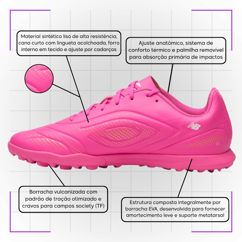Imagem 3 do produto Chuteira Society Adulto New Balance Tekela Club Tf