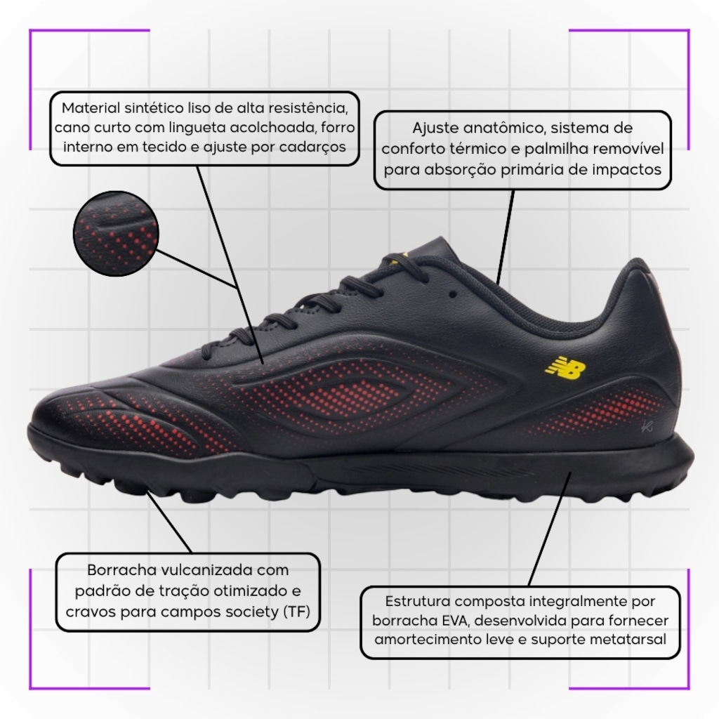 Imagem 3 do produto Chuteira Society Adulto New Balance Tekela Club Tf