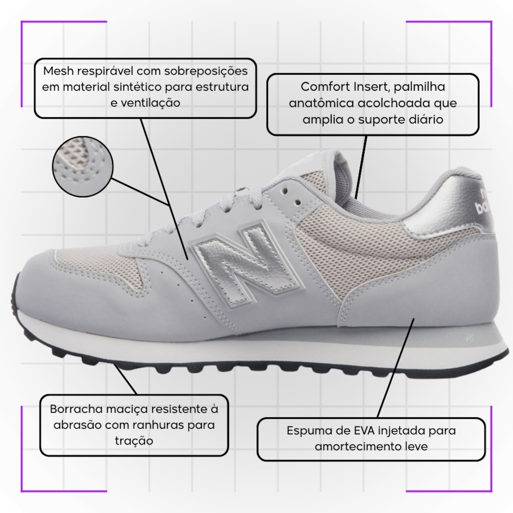 Imagem 3 do produto Tênis Feminino New Balance 500V2