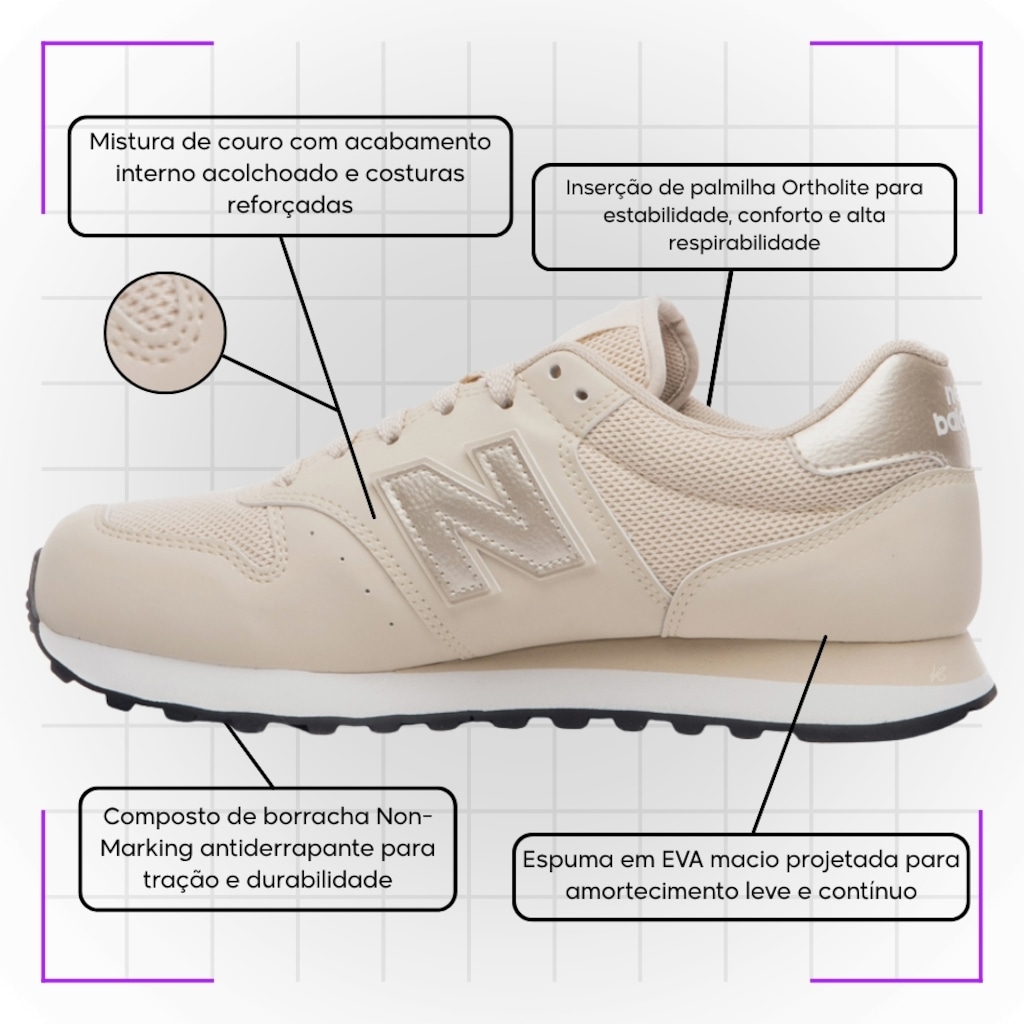 Imagem 3 do produto Tênis Feminino New Balance 500V2